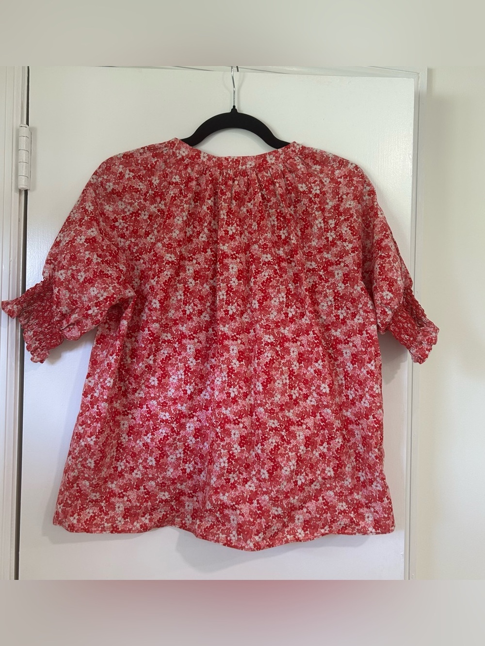 Hyacinth House Red and Pink Floral V-Neck Colleen Blouse Sz Small Tuckernuck - Picture 9 of 11